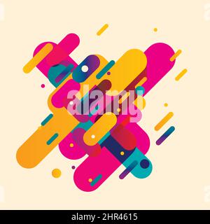 Modern abstract composition from rounded shapes. Vector design illustration Stock Vector