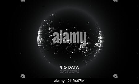Big data visualization. Futuristic infographic. Information aesthetic design. Visual data complexity. Complex data threads graphic visualization Stock Vector