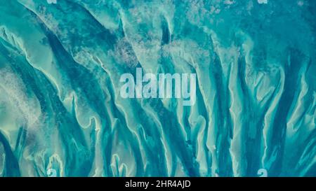 Top view of blue green ocean around the Bahamas, sea photo, turquoise waters, background image, HD wallpaper. Elements of this image furnished by NASA Stock Photo