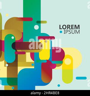 Modern abstract composition from rounded shapes. Vector design illustration Stock Vector