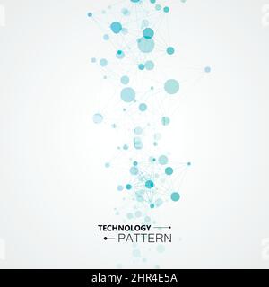 Technological design. Vector background of connected points and lines Stock Vector