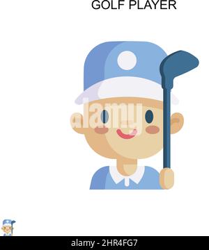Golf player Simple vector icon. Illustration symbol design template for web mobile UI element. Stock Vector