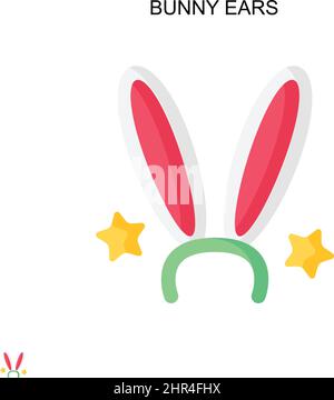 Bunny ears Simple vector icon. Illustration symbol design template for web mobile UI element. Stock Vector