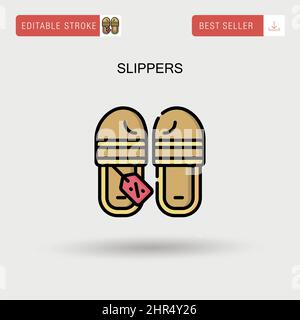 Slippers Simple vector icon. Stock Vector