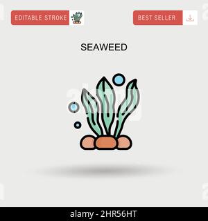 Seaweed Simple vector icon. Stock Vector