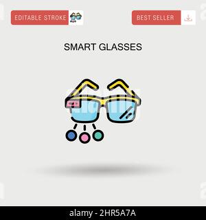 Smart glasses Simple vector icon. Stock Vector