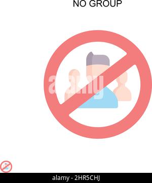 No group Simple vector icon. Illustration symbol design template for web mobile UI element. Stock Vector