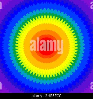 Concentric circle in the colors of the chakras Stock Vector