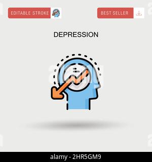 Depression Simple vector icon. Stock Vector