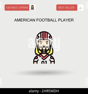 American football player Simple vector icon. Stock Vector