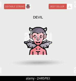 Devil Simple vector icon. Stock Vector