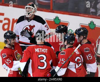 New Jersey Devils goaltender Erik Kallgren (31) protects his net during the  third period a preseason NHL hockey game against the Philadelphia Flyers  Monday, Sept. 25, 2023, in Newark, N.J. The Devils