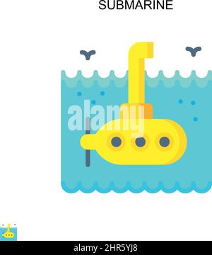 Submarine Simple vector icon. Illustration symbol design template for web mobile UI element. Stock Vector