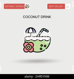 Coconut drink Simple vector icon. Stock Vector