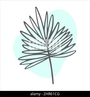 Single line Exotic Branch with a splash of paint. Flower line nature icon vector. Trendy spring Vector illustration. Stock Vector