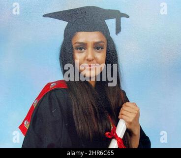 Undated family handout file photo issued by the Metropolitan Police of Sabina Nessa. 'Predatory' garage worker Koci Selamaj has pleaded guilty at the Old Bailey to murdering the primary school teacher Sabina Nessa. Issue date: Friday February 25, 2022. Stock Photo