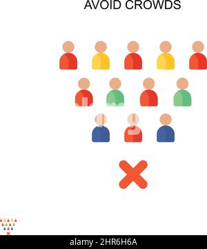 Avoid crowds Simple vector icon. Illustration symbol design template ...