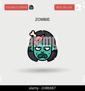 Cartoon illustration of zombies group or people in zombie costumes ...