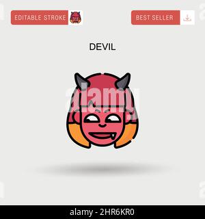 Devil Simple vector icon. Stock Vector