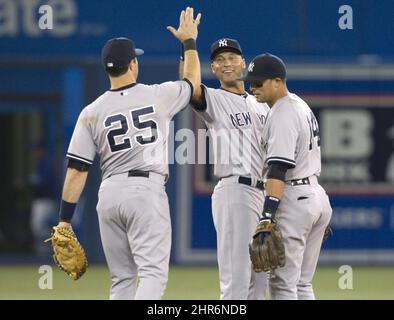 New York Yankees celebrate winning the 2009 World Series at Yankee Stadium  in New York, Wednesday, November 4, 2009. The Yankees defeated the Phillies  7-3 in Game 6. (Photo by Yong Kim/Philadelphia