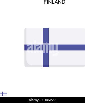Finland Simple vector icon. Illustration symbol design template for web mobile UI element. Stock Vector