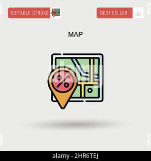 Map Simple vector icon. Stock Vector