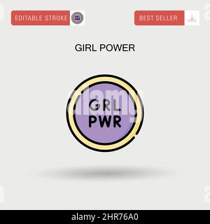 Girl power Simple vector icon. Stock Vector