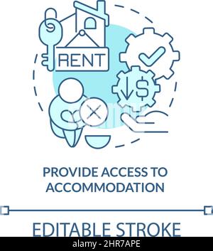 Provide access to accommodation turquoise concept icon Stock Vector