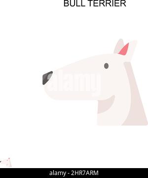 Bull terrier Simple vector icon. Illustration symbol design template for web mobile UI element. Stock Vector