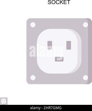 Socket Simple vector icon. Illustration symbol design template for web mobile UI element. Stock Vector