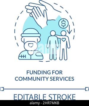 Funding for community services turquoise concept icon Stock Vector