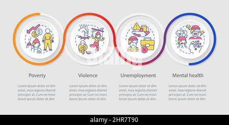 Homelessness causes loop infographic template Stock Vector