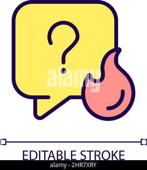 Urgent question RGB color icon Stock Vector