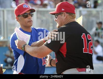 Toronto Blue Jays bench coach Don Mattingly talks with the news media  before a baseball game against the Miami Marlins, Monday, June 19, 2023, in  Miami. (AP Photo/Lynne Sladky Stock Photo - Alamy