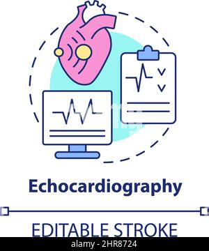 Echocardiography concept icon Stock Vector