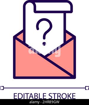 Mail question RGB color icon Stock Vector