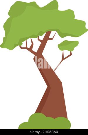 African acacia in flat style isolated on white background Stock Vector