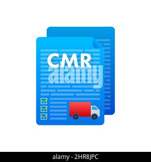 CMR transport document. Business icon. International transportation regulation. Vector stock illustration. Stock Vector