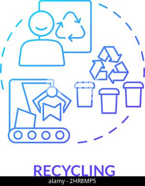 Recycling blue gradient concept icon Stock Vector
