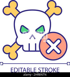Anti-piracy control RGB color icon Stock Vector