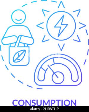 Consumption blue gradient concept icon Stock Vector