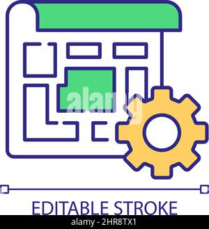 Urban area design RGB color icon Stock Vector