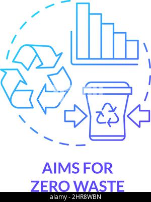 Aims for zero waste blue gradient concept icon Stock Vector
