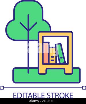 Urban bookcrossing RGB color icon Stock Vector