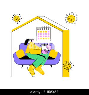 Quarantine abstract concept vector illustration. Self quarantine, isolation during pandemic, coronavirus outbreak, stay at home, government strict measures, do your part abstract metaphor. Stock Vector