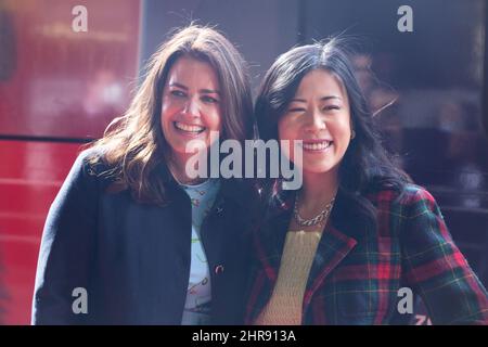 February 25, 2022, Rome, Italy: Director Domee Shi and producer Lindsey Collins attend the photocall of the film ''Red'' at Roma Termini train station (Credit Image: © Matteo Nardone/Pacific Press via ZUMA Press Wire) Stock Photo