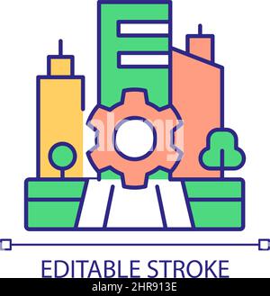 Development of infrastructure RGB color icon Stock Vector Image & Art ...