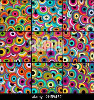 Seamless background with geometric pattern. Oval and circle shapes Stock Vector