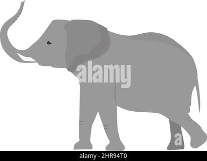 African elephant in flat style isolated on white background Stock Vector