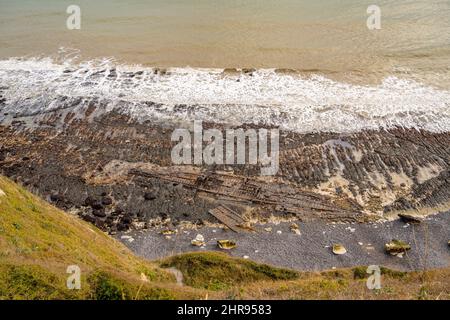 Looking down at the wreck of SS Falcon, owned by the General Steam Navigation Company in Langdon Bay near Dover Kent Stock Photo